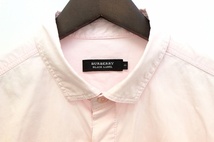 バーバリーブラックレーベル BURBERRY BLACK LABEL シャツ ワンポイント 半袖 五分袖 ピンク /Z メンズ_画像4