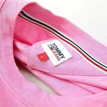トミー TOMMY JEANS Tシャツ ワンポイント 袖プリント 半袖 S ピンク /Z レディース_画像6