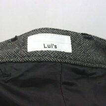 ルイス Lui's ウールブレンドパンツ ツータック 柄 シンチバック M グレー ブラック /Z メンズ_画像3