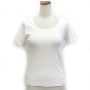シー C+ ファスサンファール カットソー Tシャツ リブT 半袖 38 白 ホワイト /Z レディース