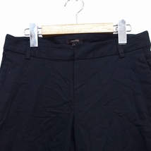 トッカ TOCCA クロップド パンツ ストレッチ 無地 シンプル コットン 綿 麻混 0 1 ブラック 黒 /HT26 レディース_画像7