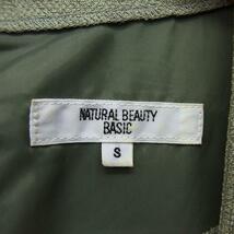 ナチュラルビューティーベーシック NATURAL BEAUTY BASIC ワンピース フレア ひざ丈 バックジップ 半袖 S モスグリーン /NT32 レディース_画像3