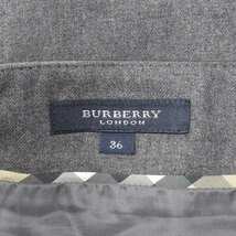 美品 バーバリー ロンドン BURBERRY LONDON ウール シルク 切替 ハーフ フレア スカート サイドジップ FX386-722-07 サイズ36 グレー_画像4