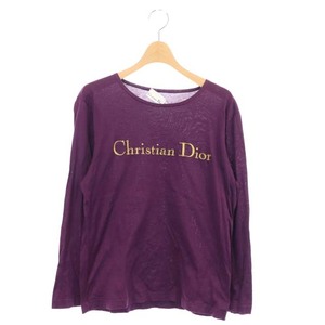 クリスチャンディオール Christian Dior ヴィンテージ VINTAGE ロゴ刺繍カットソー 長袖 S 紫 パープル /MF ■OS レディース