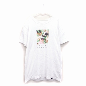 クイックシルバー QUIKSILVER 子供服 カットソー Tシャツ 半袖 コットン ロゴ 160 ホワイト 白 /KT42 キッズ