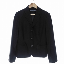 ラルフローレン RALPH LAUREN テーラードジャケット 長袖 シングル ウール 無地 7 黒 ブラック アウター /TAY レディース_画像1