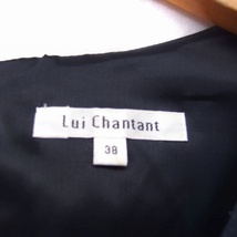 ルイシャンタン Lui Chantant ワンピース ノースリーブ ロング Vネック コットン 花柄 38 ブラック 黒 /KT26 レディース_画像3