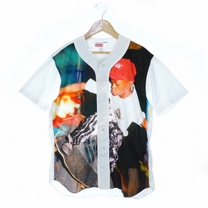 シュプリーム SUPREME コムデギャルソンシャツ COMME des GARCONS SHIRT ベースボールシャツ 半袖 14SS XS 白 トップス メンズ