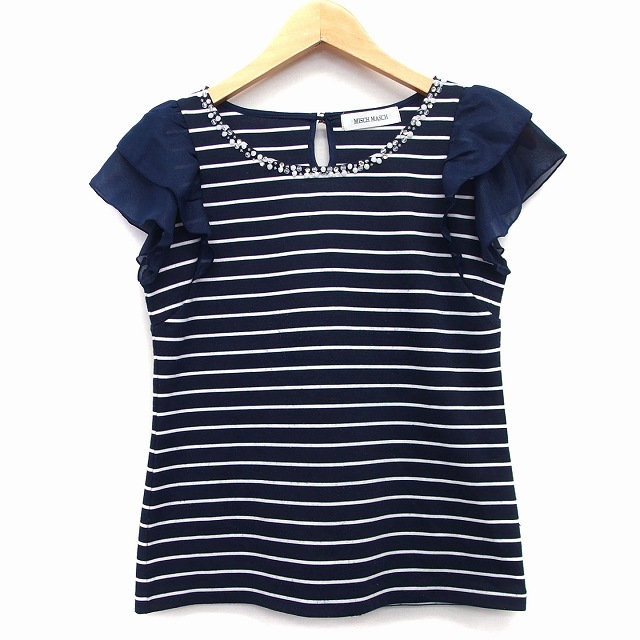 ミッシュマッシュ MISCH MASCH カットソー ボーダー 切替シフォン ビ
