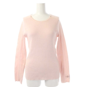  Burberry BURBERRY rib knitted cut and sewn round neck long sleeve pull over 2 pink /BD #OS lady's 