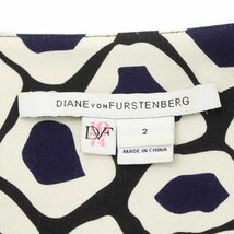 ダイアンフォンファステンバーグ DIANE von FURSTENBERG ワンピース 長袖 ミニ 総柄 2 M 紺 ネイビー /RY25 ■EC レディース_画像4