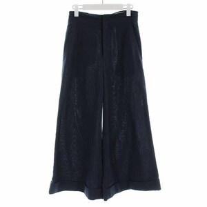 マディソンブルー MADISONBLUE HIGH WAIST WIDE PANTS ワイドパンツ ロング ロールアップ 02 M 紺 ネイビー レディース