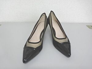 モデルルーム展示品★ZARA BASIC★ザラ ベーシック　エナメル　スエード　黒　パンプス　サイズ36