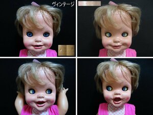 XS580△希少!/ヴィンテージ /MATTEL MEXICO 1972 /ドール/ 可愛い女の子 / 全高43cm /刻印あり/顔：ソフビ/ 目と口が動く人形 / ビンテージ