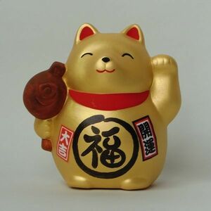 T90* feng shui . better fortune * ceramics. ornament *. main savings box series * dog. savings box . gold color 