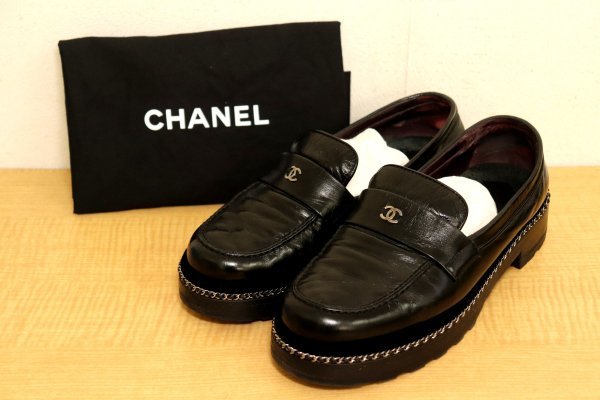CHANEL フラットシューズ ローファー361/2 美品-