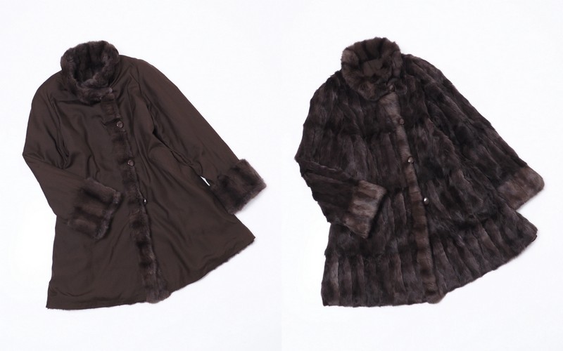 美品 バルマン ロシアンリス 毛皮 ジャケット リバーシブル シルク 黒 ...