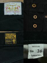 ※TROPHY CLOTHING トロフィークロージング ダブルニー クロスループ ワーク デニムパンツ ブラック 大きいサイズ 36 BJBC.B_画像9