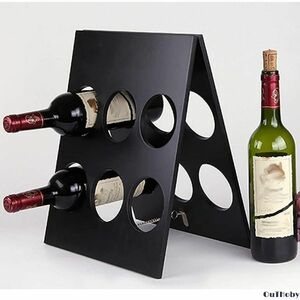  wooden folding type 6ps.@ storage wine bottle holder * wine rack kitchen dining living * stylish objet d'art interior gift 