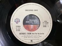 【7インチ】CHRISTOPHER CROSS ☆ Arthur's Theme c/w Spinning 81年 国内盤 Warner Bros. Records アナログ 80s 名曲 バカラック 良品_画像3