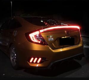 ★NEW★ シビック FC1 セダン テールランプ ファイバー DRL カスタム エアロ レンズ ウインカー バルブ LED パーツ civic ハイマウント