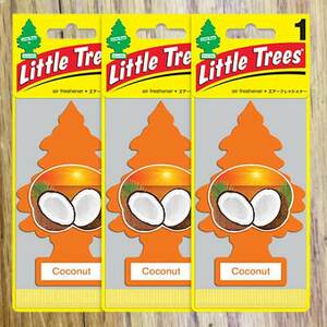 送料無料！Little Tree リトルツリー エアフレッシュナー「Coconut ココナッツ 」3枚セット 消臭 芳香剤 インテリア アメリカン雑貨 車