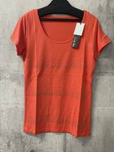 新品　タグ付き　未使用　半袖　ビジュ付き　Tシャツ　カットソー　M　38号　レディース　トップス　オレンジ　_画像1