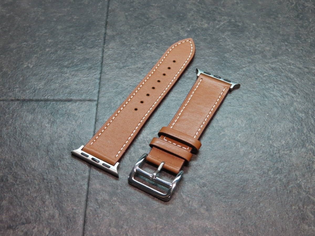 美品】Apple Watch HERMES レザー エトゥープ #583 レザーベルト 時計