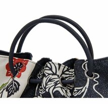 ☆着物タウン☆　和染紅型 栗山工房 KICHISABURO 手提げバッグ 黒 ブラック bag-00037_画像4