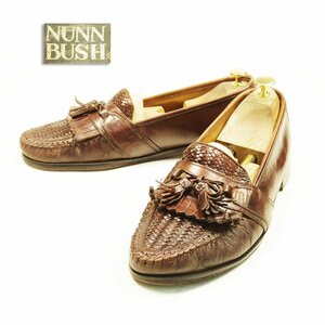 11M надпись 29cm соответствует NUNN BUSH наан втулка вязаный стеганый кисточка Loafer дизайн кожа обувь кожа обувь Brown /U7123