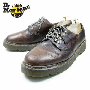 ジャンク　英国製　UK11　30cm相当　Dr.Martens ドクターマーチン　4ホール　レザーブーツ　革靴　ダークブラウン　茶　イギリス/U7298