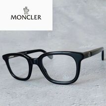 【1円スタート】メガネ◆MONCLER◆モンクレール スクエア ブラック めがね 眼鏡 アセテート ウェリントン 黒ぶち 黒 メンズ レディース_画像1