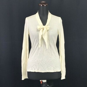 Made in Japan* Untitled /UNTITLED* long sleeve tops / blouse [2/women*s size -M/ beige /beige]Tops/Shirts*BH237