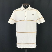 カンタベリーオブニュージーランド★半袖ポロシャツ【Mens size -L/白系/white系/ボーダー柄】Tops/Shirts◆BH221_画像1