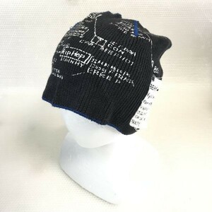 BEAMS BOY★コットン＆麻/リネン50％　ニット帽【サイズ57-59cm/黒/black】knit/hat/cap◆CB116