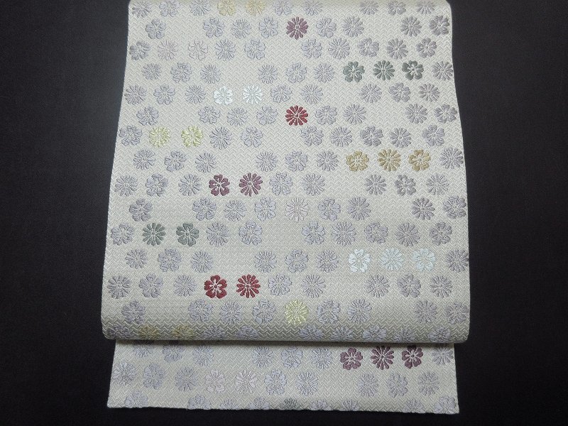 209my31◇極上の逸品!本場筑前博多織 袋帯 六通 格子七宝文◇未使用品