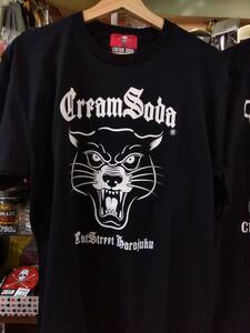 SサイズクリームソーダクロヒョウTシャツ黒検索CREAMSODAロカビリーブラックキャッツビスキャッツマジックピンクドラゴンブラックパンサー