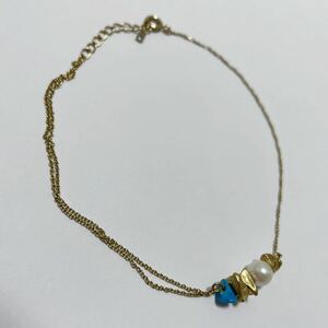  pearl bracele book@ pearl turquoise Gold bracele pearl × turquoise Stone general merchandise shop buy accessory 