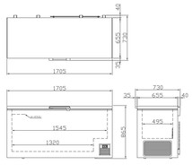 超冷凍 シェルパ CC500-OR 超低温冷凍ストッカー -60～-50℃ 幅1705×奥行730×高さ865 mm 業務用 100V 480L 冷凍庫_画像2