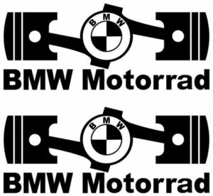 即納 BMW モトラッド ピストン MOTORRAD ブラック 150mm x 60mm 2枚セット ステッカー《送料無料》