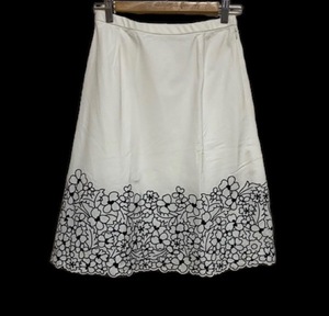 #anc Leilian Leilian skirt 11 white black floral print embroidery lady's [796337]
