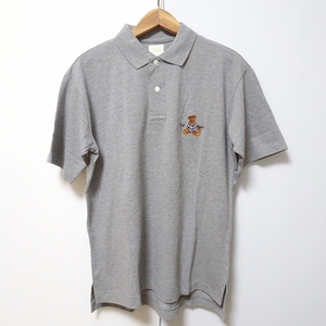 #snc Karl hell mKarlHelmut polo-shirt M gray short sleeves embroidery bear men's [787443]