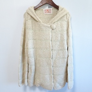 #wpc Pink House PINKHOUSE cardigan ivory knitted sweater with a hood . lady's [796691]