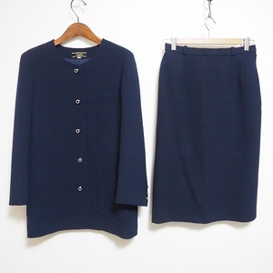 #anc Leilian Leilian skirt suit 9 navy blue two piece no color rhinestone button lady's [799073]