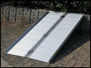 ^A) ALUMIS/ aluminium s folding type aluminium slope total length 1525mm aluminium / transportation / wheelchair / step difference cancellation / assistance / nursing / outdoors /ASP-15272