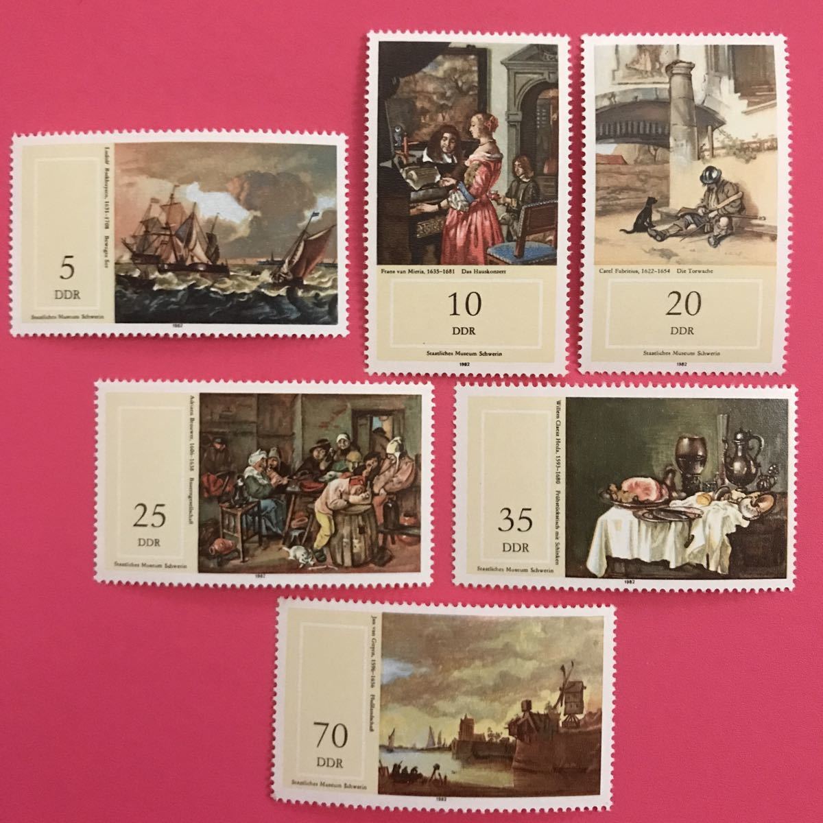 Sellos extranjeros sin usar★Alemania Oriental 1982 Pinturas/Museo Estatal de Schwerin 6 tipos, antiguo, recopilación, estampilla, tarjeta postal, Europa