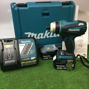 【中古品】★マキタ 充電式4モードインパクトドライバ 18V 3.0Ah 青 バッテリー2個付き TP141DRFX 充電回数5回/3回 ITXDR4A34E1W