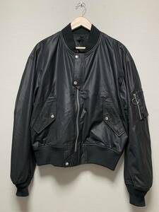 [JOHN LAWRENCE SULLIVAN] 19AW 定価74,800 MA-1 オーバーサイズ フライトボンバージャケット 48 ブラック ジョンローレンスサリバン