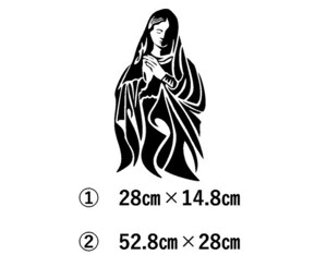 マリア　②　聖母マリア像　マリア様　キリスト教　教会　カトリック　天使　イエス　美術　西洋　カッティングステッカー