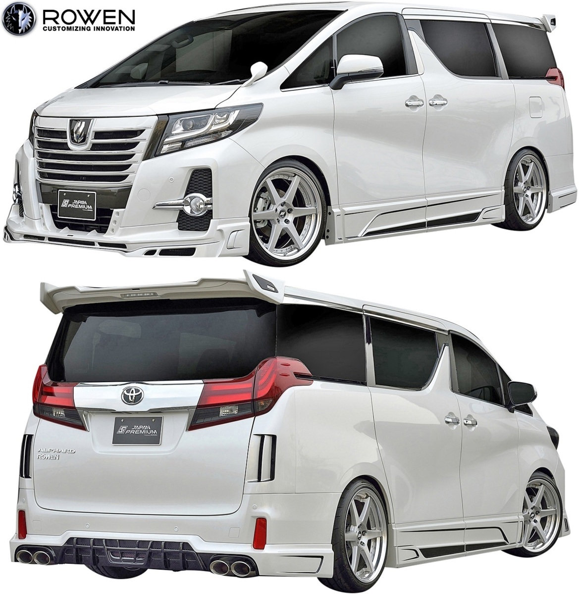 未使用品30アルファード ヴェルファイア ROWEN リアハーフスポイラー-